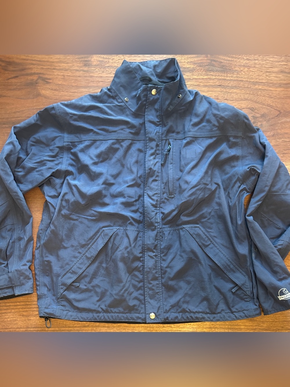 Carhartt J16 BLS Blue waterproof Breathable Hooded Rain Jacket Mens Large
